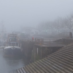 image urban quay shipping fog Bideford